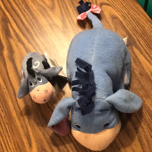 Disney Other - 2001 Baby Eeyore 10” and First Years Eeyore 5” both rattle